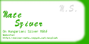 mate sziver business card